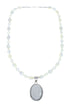 Native American Sterling Silver Mother of Pearl Bead Necklace Pendant JX129832